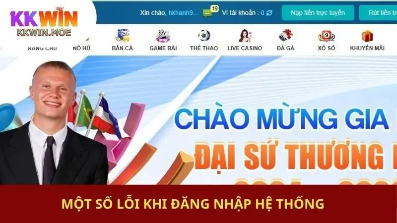 Một số lỗi khi đăng nhập hệ thống