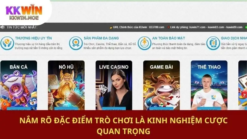 Nắm rõ đặc điểm trò chơi là kinh nghiệm cược quan trọng
