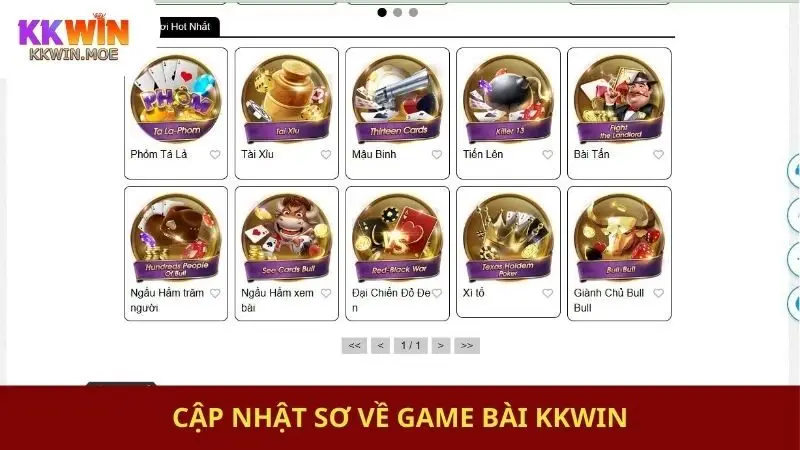 Cập nhật sơ về game bài KKwin