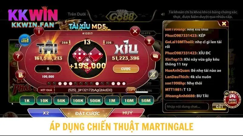 Áp dụng chiến thuật Martingale khi chơi tài xỉu MD5