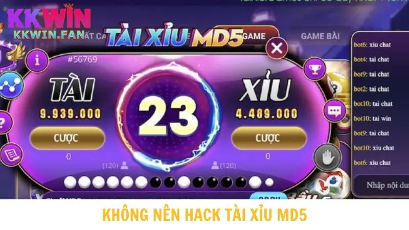 Không nên sử dụng các phần mềm hack tài xỉu MD5