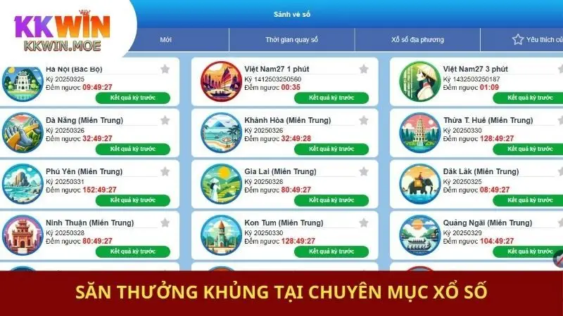 Săn thưởng khủng tại chuyên mục xổ số